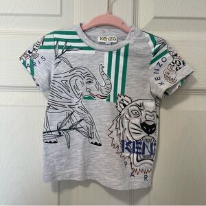 Kenzo Grey Disco Jungle Multi-Icon Baby Boys T-Shirt Sz 9M